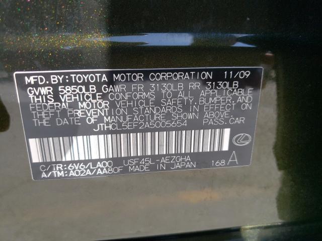 2010 LEXUS LS 460 JTHCL5EF2A5005654