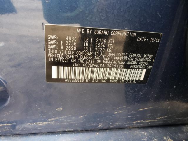 2020 SUBARU LEGACY PRE 4S3BWAC64L3009199