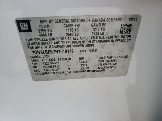 2017 CHEVROLET EQUINOX LS 2GNALBEK7H1519149