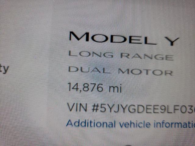 2020 TESLA MODEL Y 5YJYGDEE9LF036902