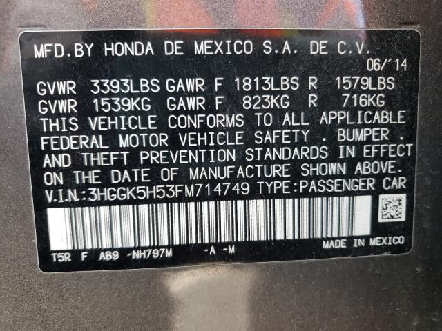 2015 HONDA FIT LX 3HGGK5H53FM714749