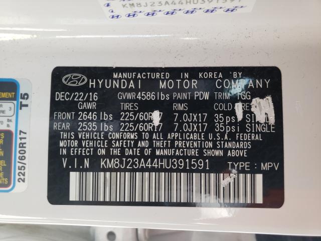 2017 HYUNDAI TUCSON SE KM8J23A44HU391591