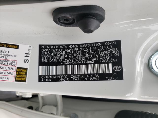 2021 TOYOTA COROLLA LE JTDEAMDE9MJ004662