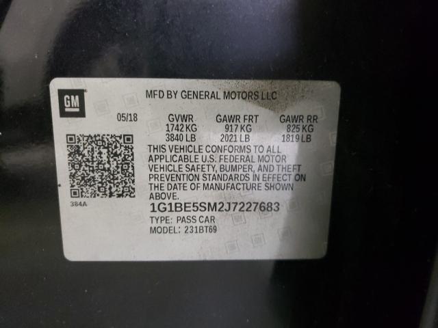 2018 CHEVROLET CRUZE LT 1G1BE5SM2J7227683