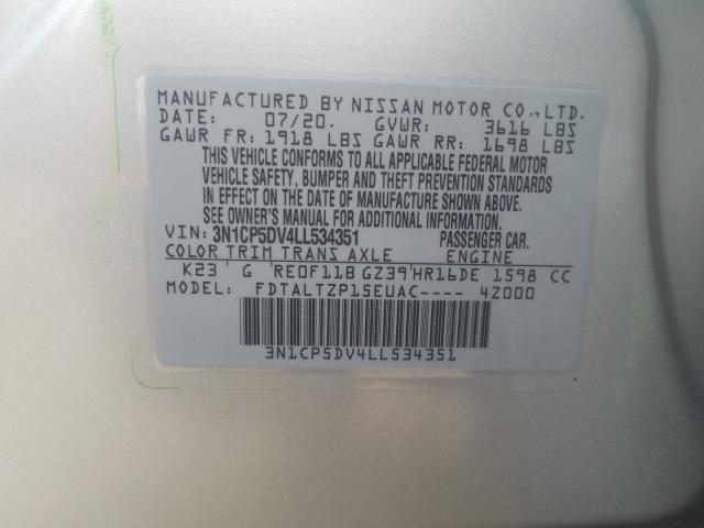 2020 NISSAN KICKS SR 3N1CP5DV4LL534351