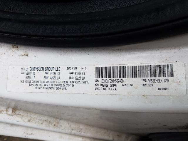 2011 DODGE AVENGER MA 1B3BD1FG9BN587488