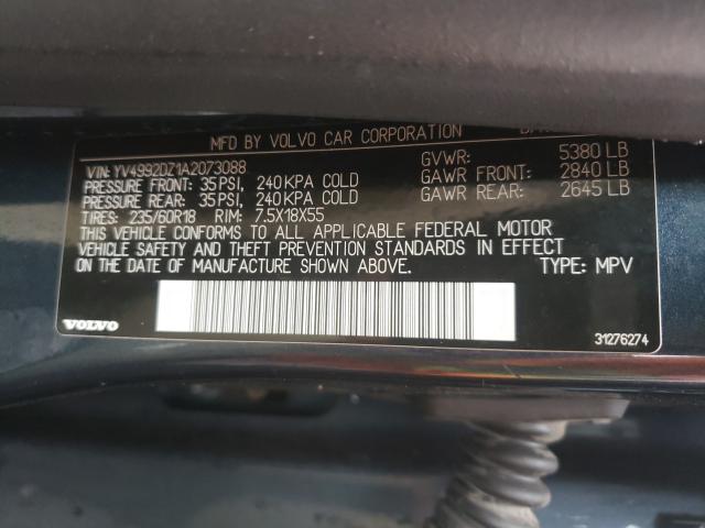 2010 VOLVO XC60 T6 YV4992DZ1A2073088