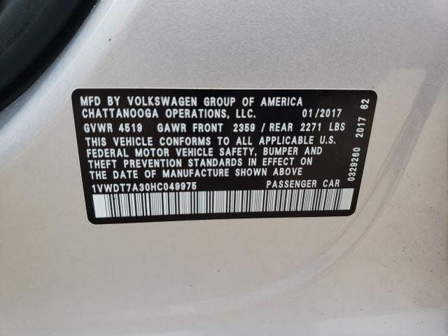 1VWDT7A30HC049975 Volkswagen Passat R-L 2017. Фото: 9