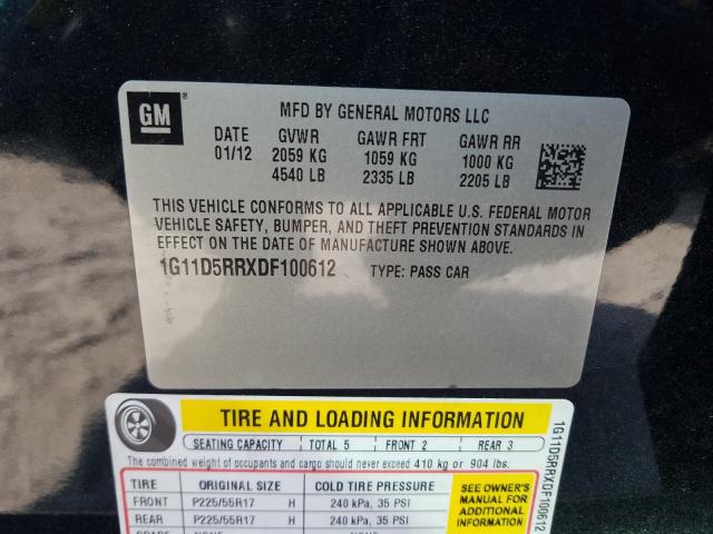 2013 CHEVROLET MALIBU 1LT 1G11D5RRXDF100612