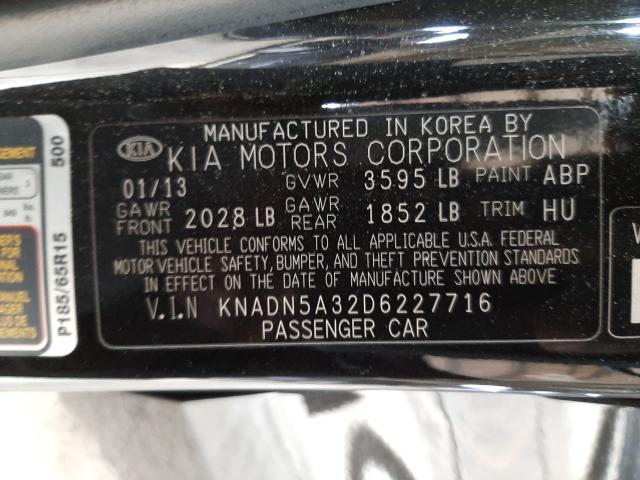 2013 KIA RIO EX KNADN5A32D6227716