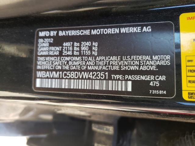2013 BMW X1 SDRIVE2 WBAVM1C58DVW42351