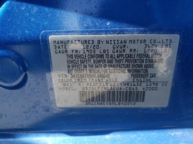 2021 NISSAN VERSA SV 3N1CN8EV8ML840542