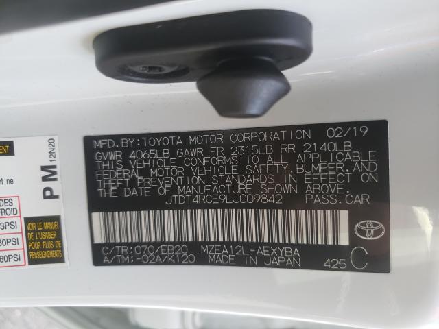 2020 TOYOTA COROLLA XS JTDT4RCE9LJ009842