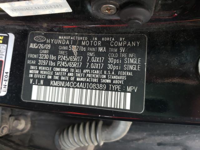 2010 HYUNDAI VERACRUZ G KM8NU4CC4AU108389