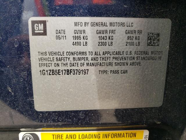 2011 CHEVROLET MALIBU LS 1G1ZB5E17BF379197