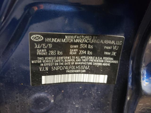 2020 HYUNDAI ELANTRA SE 5NPD74LF0LH511767