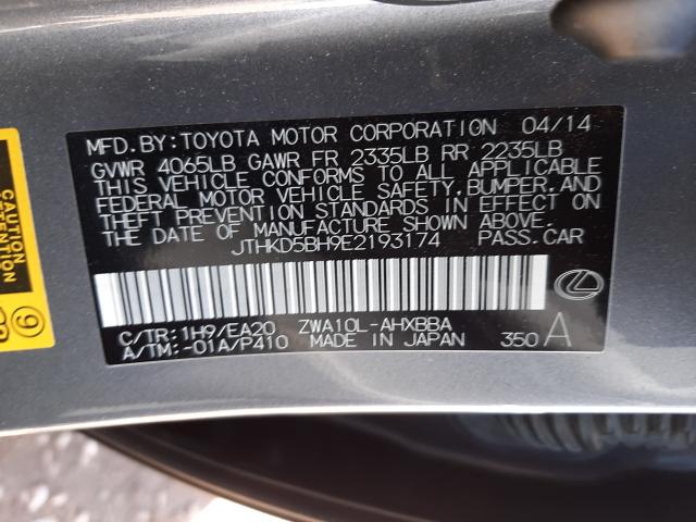 2014 LEXUS CT 200 JTHKD5BH9E2193174