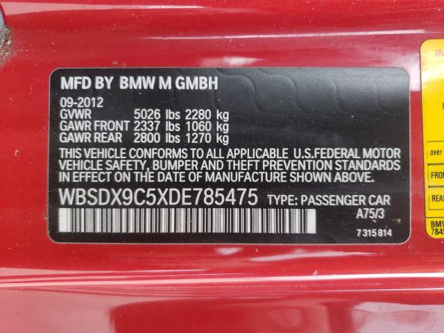 2013 BMW M3 WBSDX9C5XDE785475
