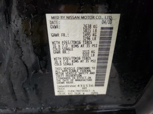 2010 NISSAN FRONTIER C 1N6AD0EVXAC431536