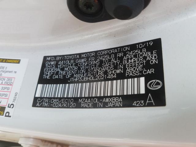 2020 LEXUS UX 200 JTHP3JBH0L2021484