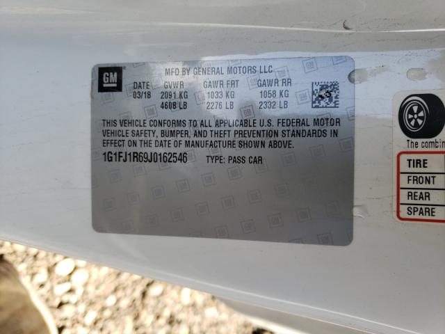 2018 CHEVROLET CAMARO ZL1 1G1FJ1R69J0162546