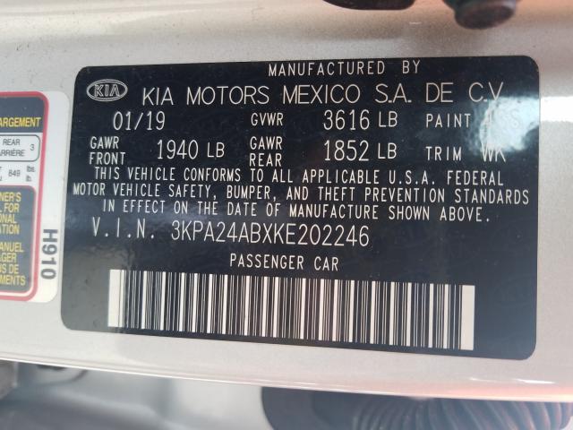 2019 KIA RIO S 3KPA24ABXKE202246