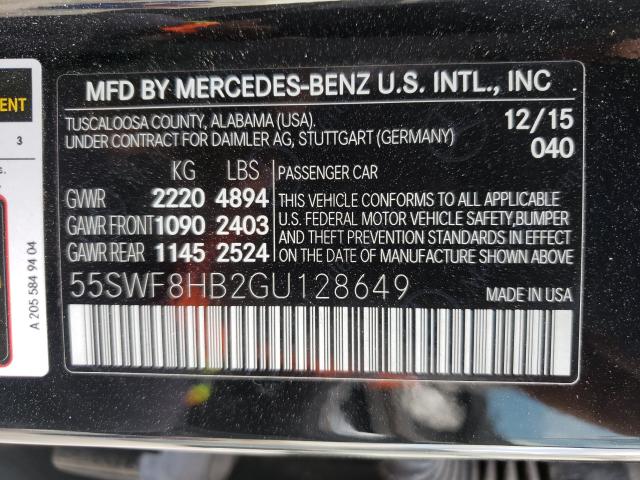 2016 MERCEDES-BENZ C 63 AMG-S 55SWF8HB2GU128649