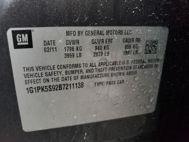 2011 CHEVROLET CRUZE ECO 1G1PK5S92B7211138