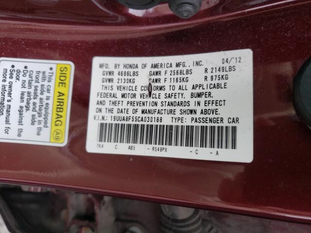 2012 ACURA TL 19UUA8F55CA030188