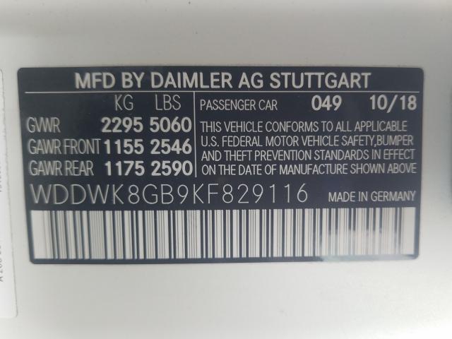 2019 MERCEDES-BENZ C 63 AMG WDDWK8GB9KF829116