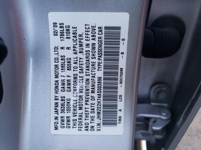 2010 HONDA INSIGHT EX JHMZE2H74AS003896