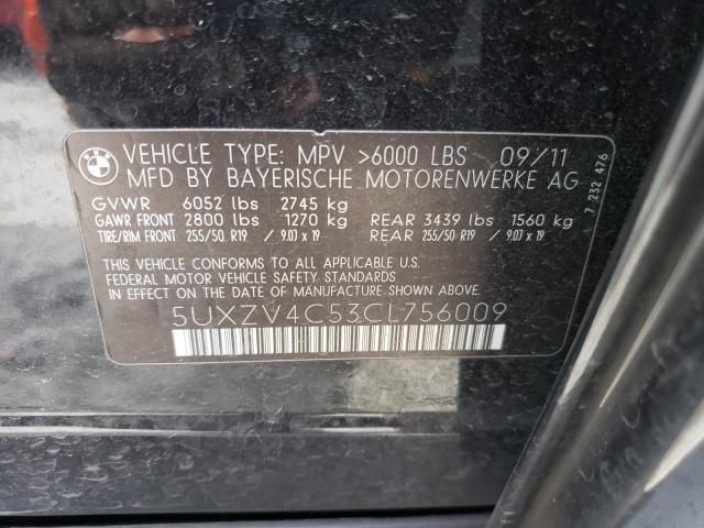 2012 BMW X5 XDRIVE3 5UXZV4C53CL756009