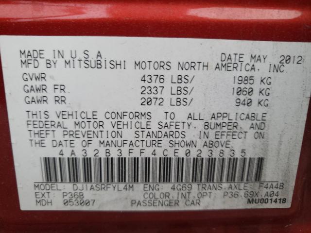 2012 MITSUBISHI GALANT ES 4A32B3FF4CE023835