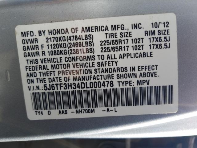 2013 HONDA CROSSTOUR 5J6TF3H34DL000478