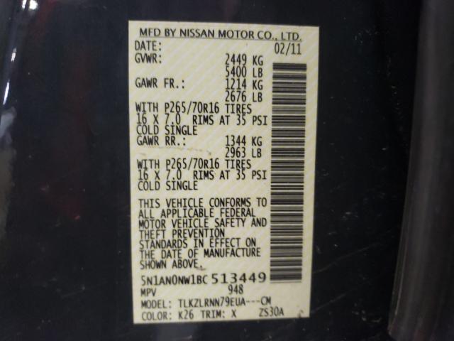 2011 NISSAN XTERRA OFF 5N1AN0NW1BC513449
