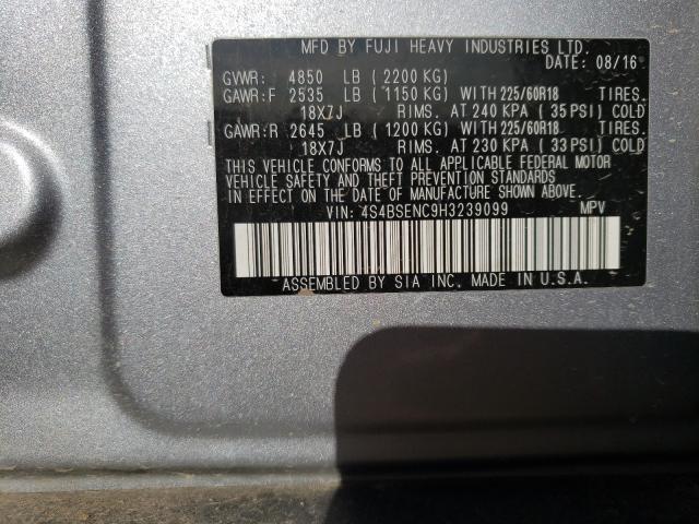2017 SUBARU OUTBACK 3. 4S4BSENC9H3239099