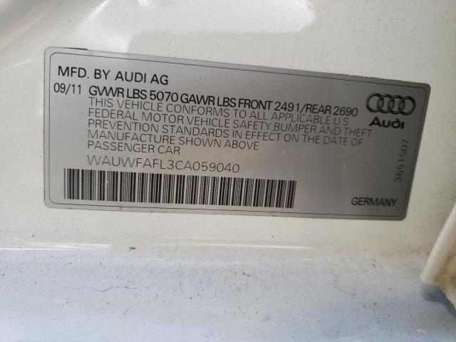 2012 AUDI A4 PREMIUM WAUWFAFL3CA059040
