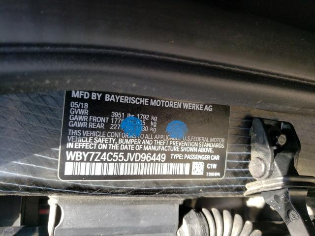 2018 BMW I3 REX WBY7Z4C55JVD96449