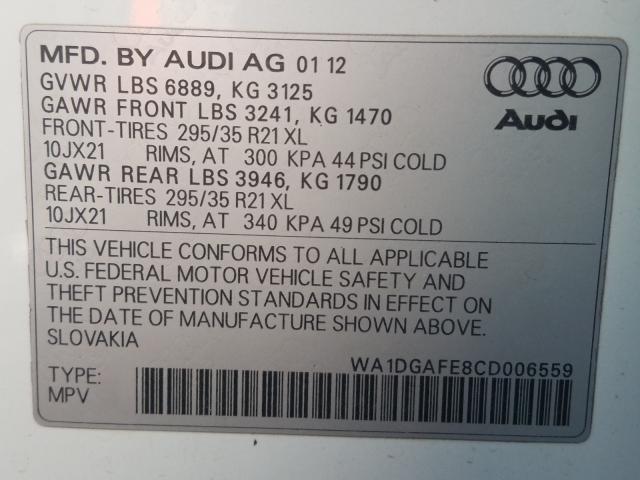 2012 AUDI Q7 PRESTIG WA1DGAFE8CD006559