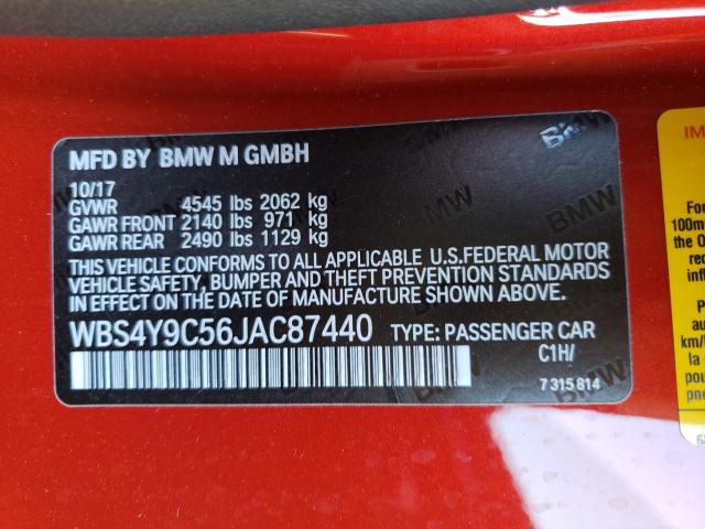 2018 BMW M4 WBS4Y9C56JAC87440