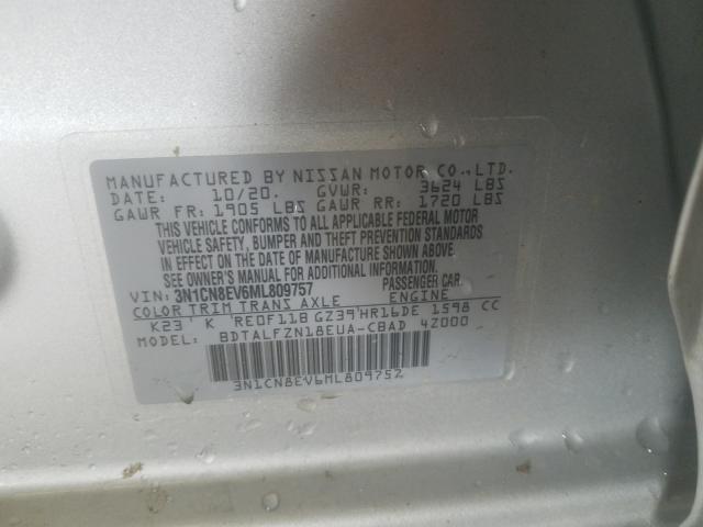 2021 NISSAN VERSA SV 3N1CN8EV6ML809757