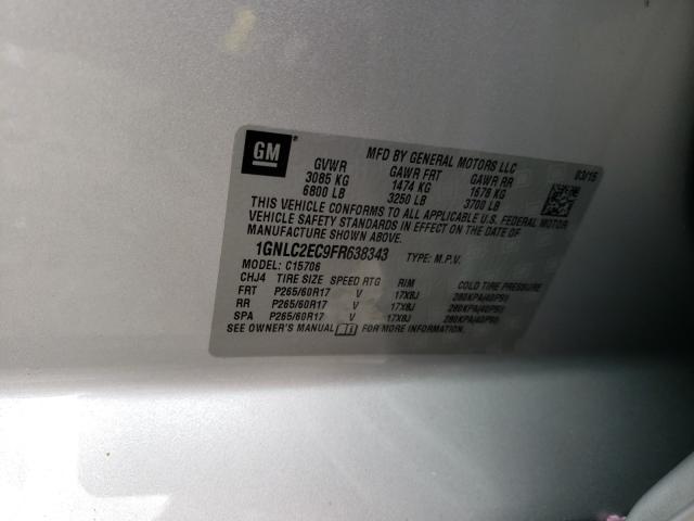 2015 CHEVROLET TAHOE POLI 1GNLC2EC9FR638343