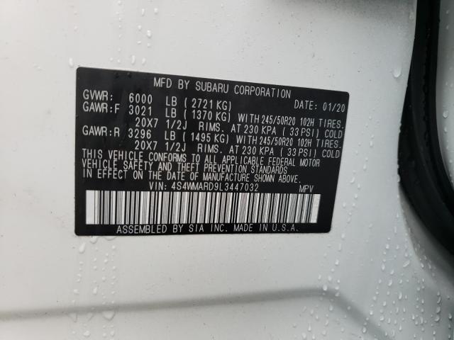 2020 SUBARU ASCENT TOU 4S4WMARD9L3447032