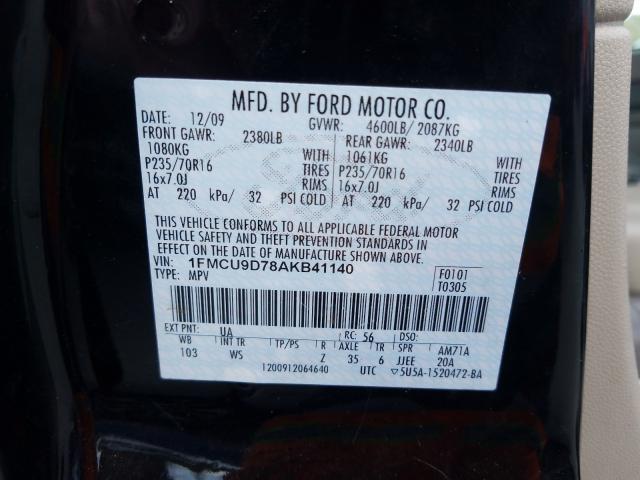 2010 FORD ESCAPE XLT 1FMCU9D78AKB41140