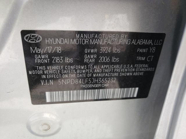 2018 HYUNDAI ELANTRA SE 5NPD84LF5JH365232