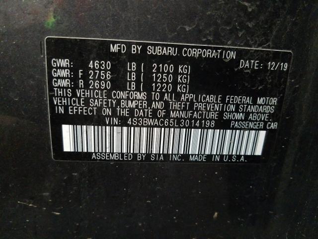2020 SUBARU LEGACY PRE 4S3BWAC65L3014198