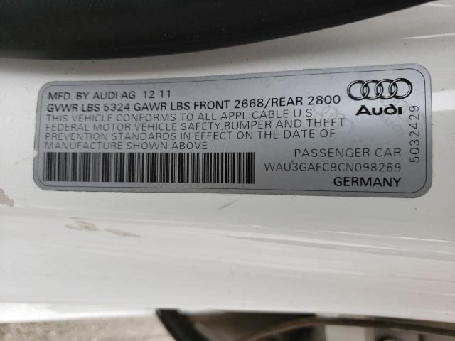 2012 AUDI A7 PRESTIG WAU3GAFC9CN098269