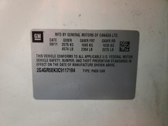 2012 BUICK REGAL 2G4GR5EK3C9117184