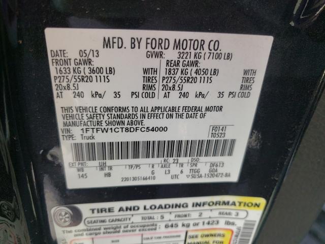 2013 FORD F150 SUPER 1FTFW1CT8DFC54000