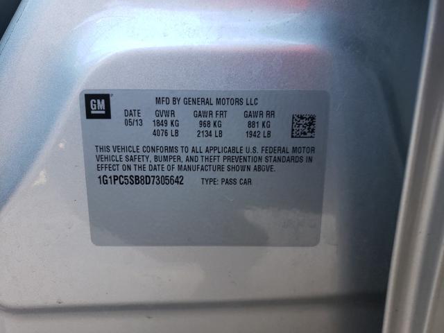 2013 CHEVROLET CRUZE LT 1G1PC5SB8D7305642